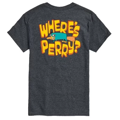 Мужская футболка Where's Perry с коротким рукавом и графическим рисунком heather charcoal