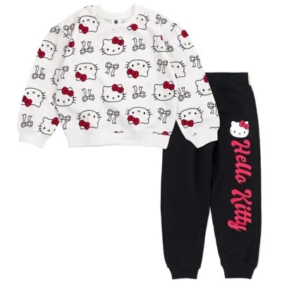 Детский комплект Hello Kitty короткий свитшот и джоггеры, мультиколор