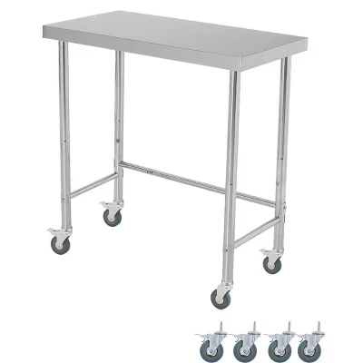 Рабочий стол Garvee 18″ x 36″ x 35″ нержавеющий с колесами
