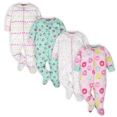 Пижамы для девочек Onesies, 4 шт., сладости