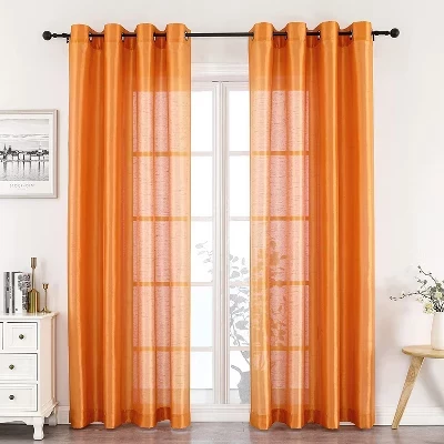 Шторы Kate Aurora Home Living, 2 шт., на люверсах, оранжевые