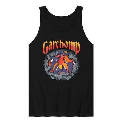 Мужская майка с рисунком покемона Garchomp Rocks, черная