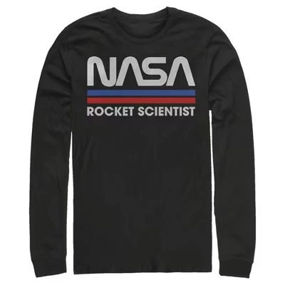 Мужской лонгслив NASA «Ракетный ученый», черный