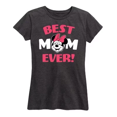 Женская футболка с коротким рукавом Minnie Mouse Best Mom Ever с графическим рисунком heather charcoal