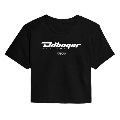 Женская укороченная футболка с рисунком Dillinger Systems, черная