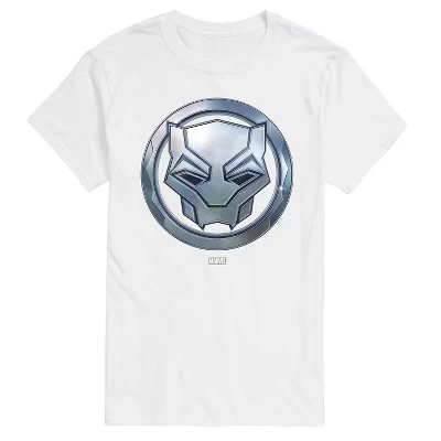 Men's -  - Black Panther Circle Logo Short Sleeve Graphic T-Shirt white