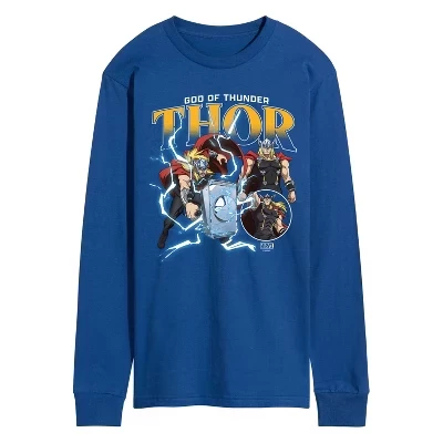 Мужская футболка с длинным рукавом Thor God of Thunder с графическим рисунком