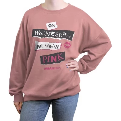Женский свитшот Mean Girls «По средам розовое», розовый