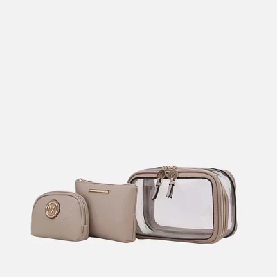 Женский набор косметичек MKF Collection Laura, 10 шт., таупе