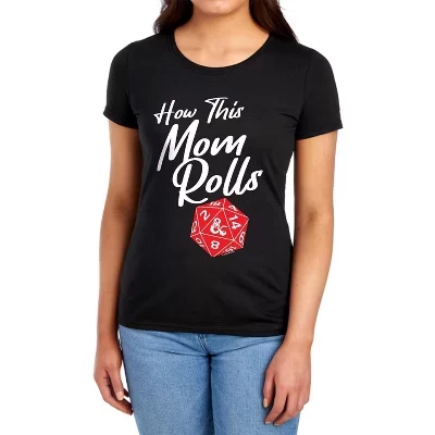 Женская футболка Dungeons Dragons Mother's Day How This Mom Rolls черного цвета