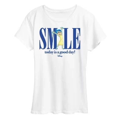 Женская футболка Joy Smile Today Is A Good Day с коротким рукавом и рисунком белого цвета