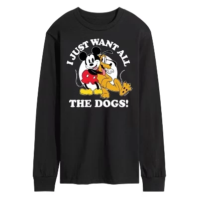 Мужская футболка с длинным рукавом и рисунком I Just Want All The Dogs, черная