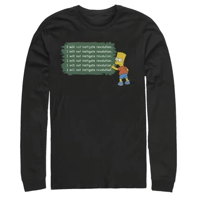 Мужской лонгслив The Simpsons «Барт у доски», черный