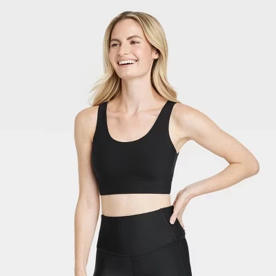 Женский повседневный спортивный бюстгальтер Soft Medium Support Longline Sports - ™ черный