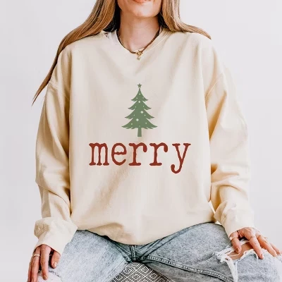 Merry Christmas Tree Stars - Женская легкая одежда, окрашенная в цвет слоновой кости