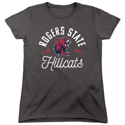 Женская футболка Hillcats из университета штата Роджерс, цвет древесного угля