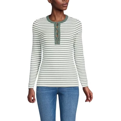 Женский полированный галстук в рубчик Henley Top spruce в двойную полоску