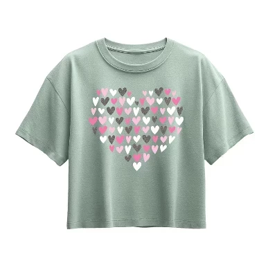 Футболка для девочек Instant Message Heart Filled, мятная