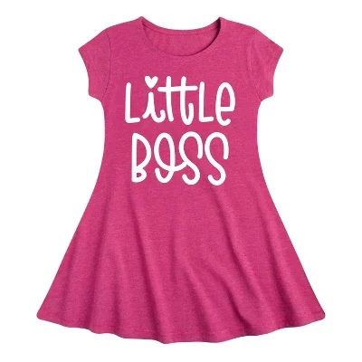 Графичное платье с коротким рукавом Little Boss Fit & Flair цвета Хизер фуксия