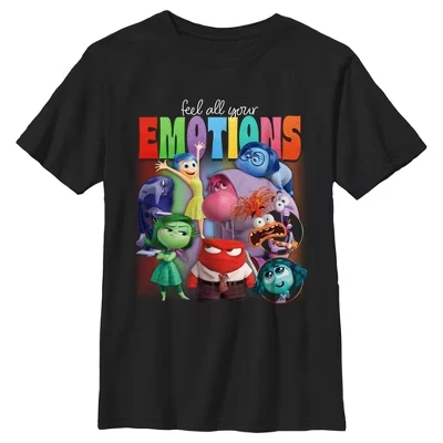 Детская футболка Inside Out 2 «Почувствуй эмоции», черная