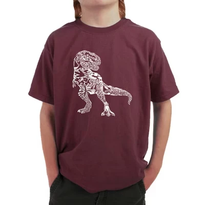 Футболка с надписью Boy's Word Art - Dino Pics темно-бордового цвета