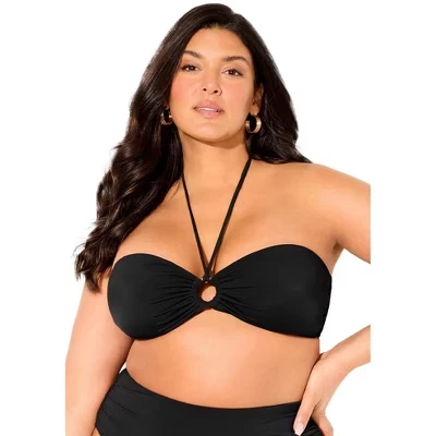 Женский топ-бикини Swimsuits for All, черный