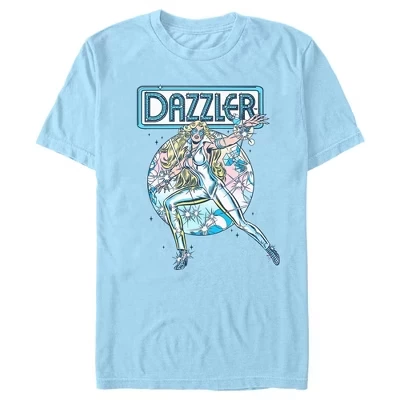 Мужская футболка Marvel Dazzler, световые лучи, голубая