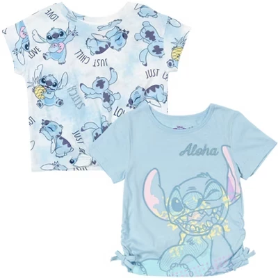 Потомки Раи и Последнего дракона, Футболки-пуловеры для девочек Lilo & Stitch Encanto, 2 шт., от маленького ребенка до большого ребенка, синие
