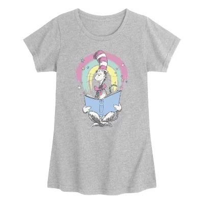 Детская футболка The Cat in the Hat «Cat Reading», серая