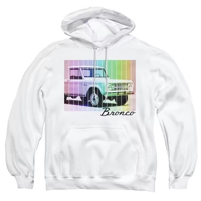 Мужское худи Ford Bronco Retro Rainbow, белое