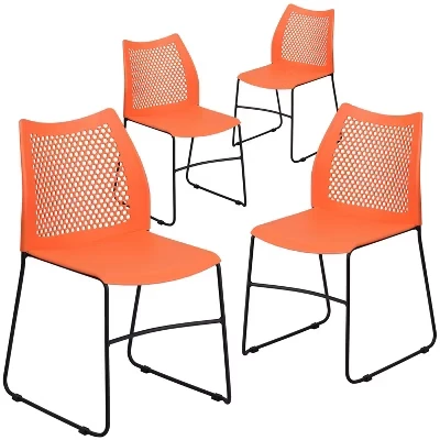 Набор из 4 стульев Flash Furniture HERCULES, оранжевые