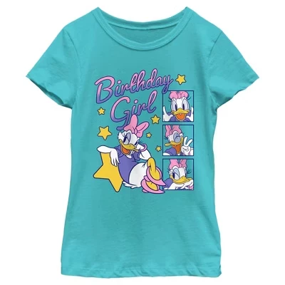 Футболка для девочки Mickey & Friends Daisy Duck Birthday Star Girl, синяя