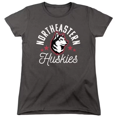 Женская футболка Northeastern University Huskies цвета древесного угля