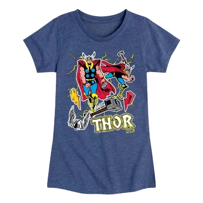 Приталенная футболка с коротким рукавом в стиле Thor Stickers с графическим рисунком heather navy