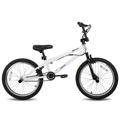 HILAND 20-дюймовый детский велосипед BMX для мальчиков и девочек с гироскопом на 360 градусов, 4 колышка белого цвета