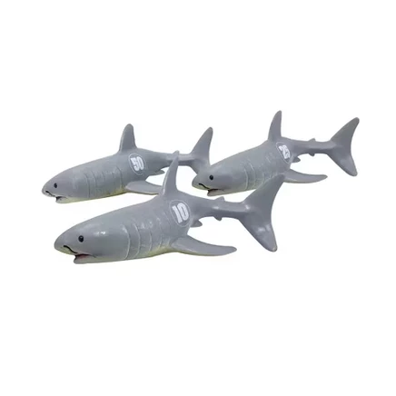 игрушечная игра для погружения в бассейн Shark Frenzy весом 3 карата, 7 дюймов - Серый/белый