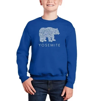Толстовка с круглым вырезом Yosemite Bear - Boy's Word Art Royal