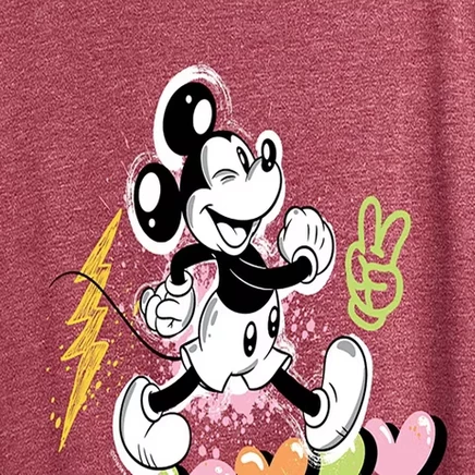 Женская футболка Disney Mickey Street Art, бордовая