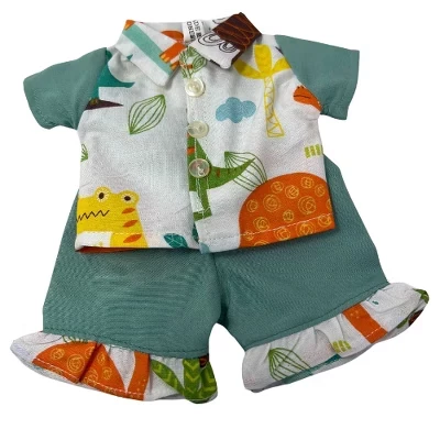 Зеленые брюки и рубашка с принтом динозавра для кукол Baby Alive и Little Baby