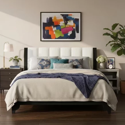 Кровать Christopher Knight Home Oliver, сосна, черно-белая