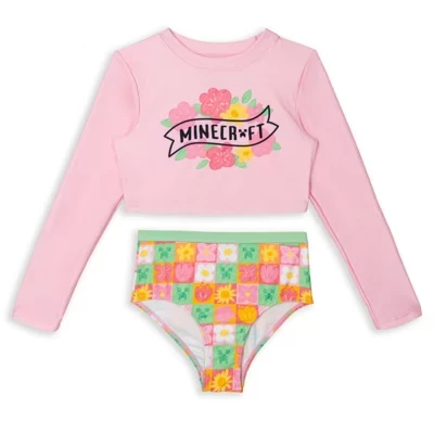 Комплект для плавания Rash Guard и Bikini Bottom UPF 50+ от маленького ребенка до большого ребенка
