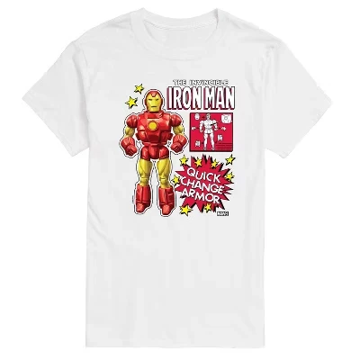 Men's -  - Iron Man Action Figure Short Sleeve Graphic T-Shirt white