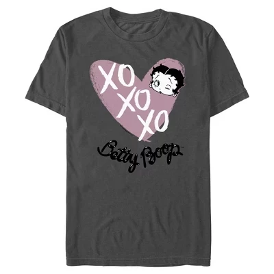 Мужская футболка XOXOXO Heart Wink цвета древесного угля