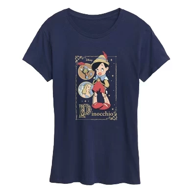 Женская футболка Disney «Пиноккио», синяя