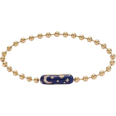 Ball Chain Bracelet with Barrel Closure, Adjustable Silver Tone Minimalist Jewelry for Women starry night