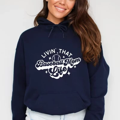 Женское худи Simply Sage Market Baseball Mom Life, синее
