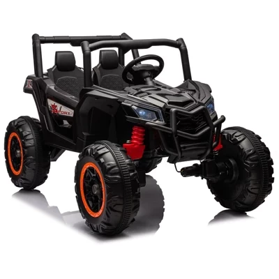 24V Ride On Toys для больших детей, 2-местные электромобили на 24 В с дистанционным управлением, просторное сиденье 20 дюймов, Музыка, Bluetooth, для детей, черный