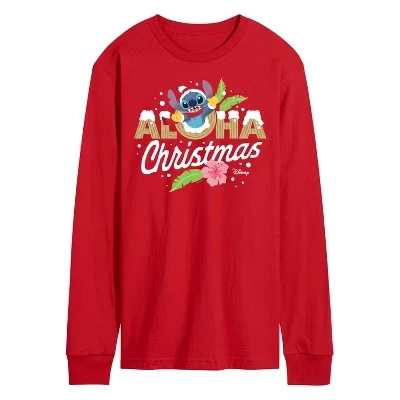 Мужской лонгслив Lilo & Stitch Aloha Christmas, красный
