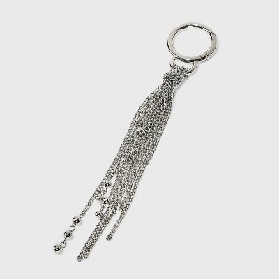 Подвесная сумка с бахромой на цепочке Charm - ™ серебристого цвета