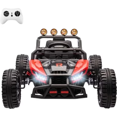 Детский электромобиль UTV 24 В, Детский игрушечный автомобиль для катания, Мощный электромобиль мощностью 130 Вт с дистанционным управлением, светодиодной подсветкой, амортизатором, музыкой красного цвета